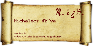 Michalecz Éva névjegykártya