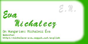 eva michalecz business card